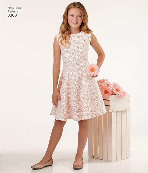 Simplicity New Look Patterns UN6360A Girls' Sized for Tweens Dress, A (8-10-12-14-16)...
