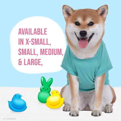 Peeps for Pets Call My Dog T Shirt - Teal Blue Dog T Shirt for Dogs Soft and Comfortable Machine Washable Dog Shirt - Officially Licensed Pet Dog ...