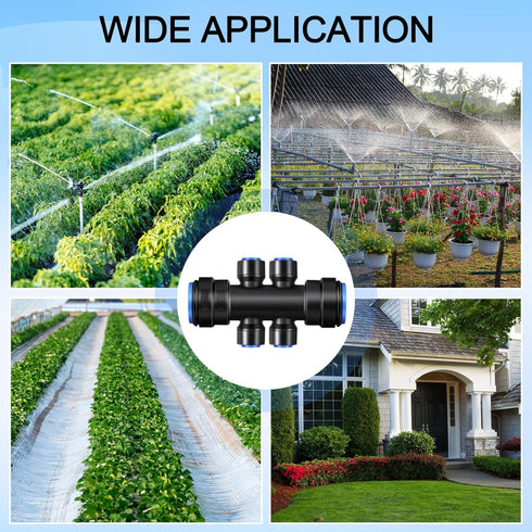 8 Pcs Irrigation Fittings 1/4 Inch Irrigation Parts 6 Way Drip Irrigation Tube Fittings for Irrigation Pipe...