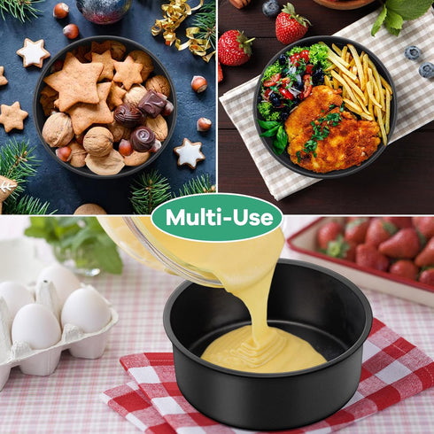 TeamFar 4 Inch Cake Pan, Mini Round Baking Layer Cake Pan Set of 3, with Non-Stick Coating Stainless Steel Core for Birthday, Party, Wedding, Heal...