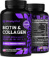 Biotin Vitamins for Hair, Skin & Nails - Biotin 5000mcg, Keratin & Collagen - Hair Supplement for Women & Men with Marine Collagen Peptides & B Co...