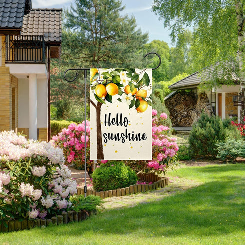 ChloropLastid Hello Sunshine Lemons Tree Garden Flag 12x18 Inch Summer Vertical Double Sided Lemons Floral Seasonal Holiday Outdoor Decoration Yar...