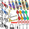 Skylety 31 Pieces Mini Finger Toys Set for Boy Girl includes 6 Finger Skateboards, 4 Finger Bikes, 2 Mini Scooters 4 Swing Board 8 Matched Wheels ...