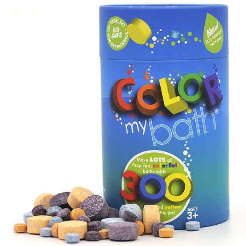 300 Count - The Original Fizzy Color Changing Tablets - Non Toxic, Non Staining, Fragrance Free Eco-Friendly Container - Fun Educational Bathtime ...