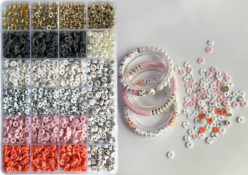 CasaTena Beads for Bracelets Making Kit 6mm Clay Beads for Jewelry Making Kit with Elastic Strings...