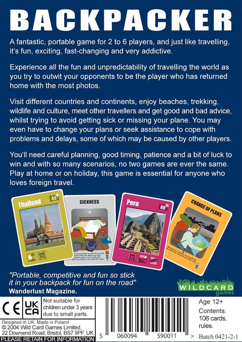 Backpacker - The Ultimate Travel Game - Fun Pocket Sized Card Game About Travelling Around The World...