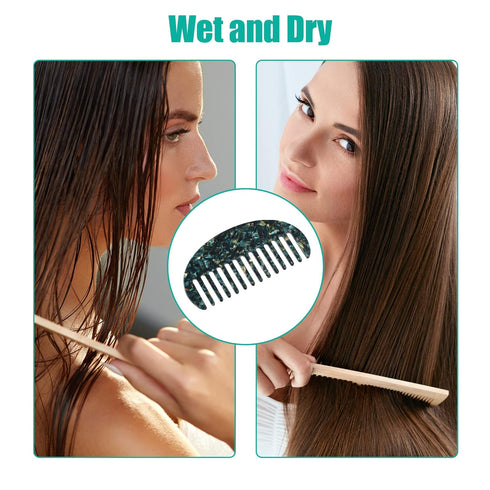 VOCOSTE 2 Pcs Hair Comb Wide Tooth, Anti-Static, for Thick, Curly Hair, Hair Care, Detangling Comb, for Wet and Dry Dark Green...