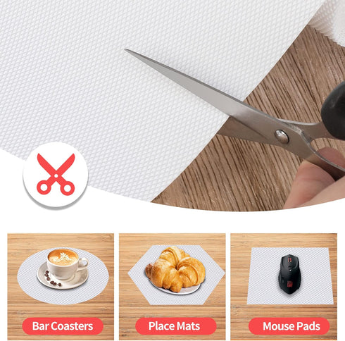 Kitchen Shelf Liner Drawer Liners, Non-Adhesive Refrigerator Liners Waterproof Fridge Mats with Strong Durable Kitchen Cabinets Mat for Drawers, S...