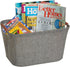 Household Essentials 623 Small Tapered Soft-Side Storage Bin with Wood Handles, Gray, Grey...