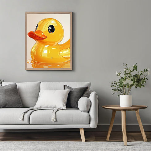 Posterizer 1 pcs-shiny cute golden yellow rubber duck 1-Kids Room Art-Art for Animal Lovers-Decor for nursery toddlers kids room- unframed wall ar...