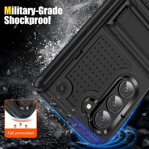 for Samsung Galaxy Z Fold 5 Case, Shockproof 2 in 1 Silicone Rubber with Hard PC Rugged Full Body Protection Phone Cover for Samsung Galaxy Z Fold...