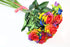 Ooki 12 Long Stem Artificial Silk Rainbow Rose Flower Bush Bouquet for DIY Any Arrangement Home Decor Wedding Party Celebration...