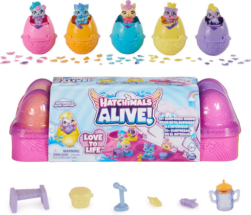 Hatchimals Alive, Egg Carton Toy with 5 Mini Figures in Self-Hatching Eggs, 11 Accessories, Kids Toys for Girls and Boys Ages 3 and up...