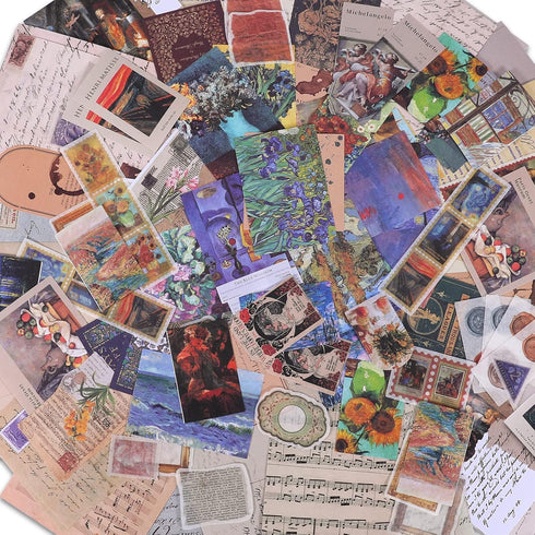 Scrapbook Supplies Pack (200 Pieces) for Art Journaling Bullet Junk Journal Supplies Planners DIY Vintage Stickers Craft Kits Notebook Collage Alb...