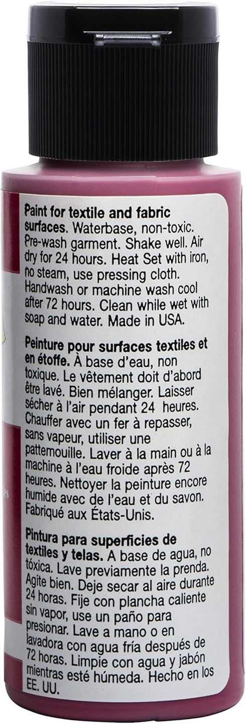 Delta Creative FolkArt 4403 Fabric Brush On Acrylic Paint, 2 oz, Magenta...