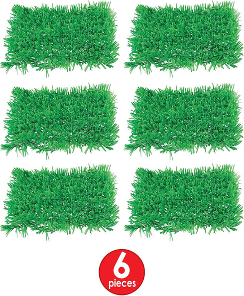 Beistle 6 Piece Green Tissue Paper Artificial Grass Mat Squares For DIY And Crafts-Spring, Summer, Easter Party Decorations, 15" x 30"...