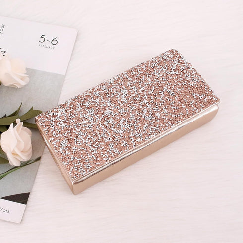 Naimo Bling Shiny Rhinestone Wedding Evening Party Clutch Handbag Purse...