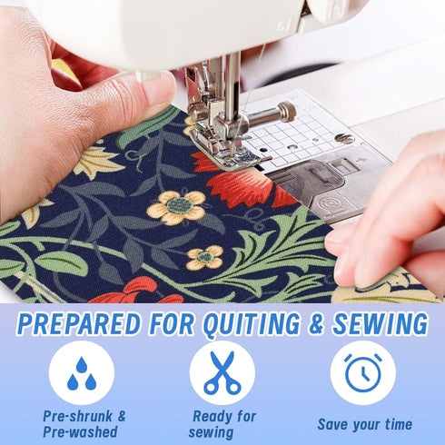 50Pcs William Morris Floral Jelly Fabric Strips Roll for Quilting Crafting Spring Summer Floral Precut Patchwork for Sewing DIY Crafts 2.55 Inch P...