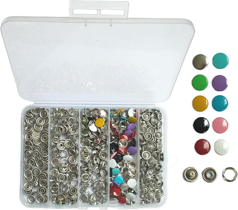 ZZYWWP 100 metal snaps for fabric, snap button kit with Button Pliers, 9.5mm snap buttons for Handmade DIY, Clothing Sewing, Handmade Crafts (10 C...