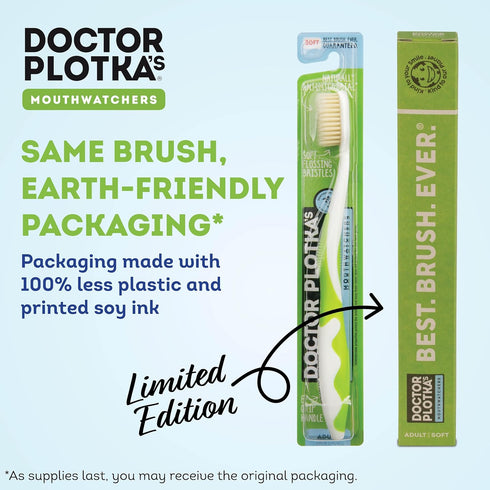 MOUTHWATCHERS Dr Plotkas Extra Soft Bristle Flossing Toothbrush Manual Soft Toothbrush for Adults | Ultra Clean Nano Toothbrush | Good for Sensiti...