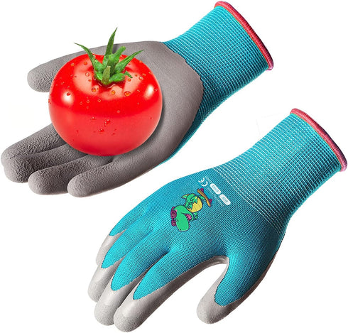 KDK Ages 3-5 Kids Gardening Gloves,Yard Work Gloves for Toddlers, Youth, Girls, Boys, Childrens, Soft Safety Rubber Gloves (XXXS Age 3-5, 1 Pair B...