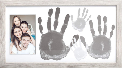 Kate & Milo DIY Family Photo Frame and Paint Kit – Craft Keepsake for Parents, Rustic Farmhouse Home Decor, Gray...