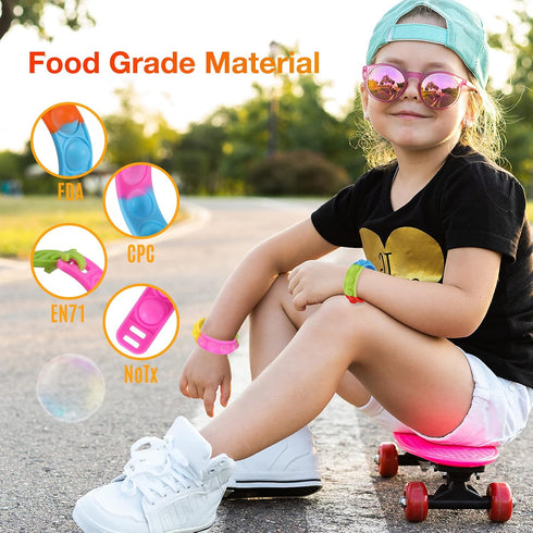 Kids Party Favors Pop Fidget Toys Bulk Its 24 Packs Fidget Bracelet It Birthday Party Favors for Kids Goodie Bags Stuffers Classroom Prizes Bubble...