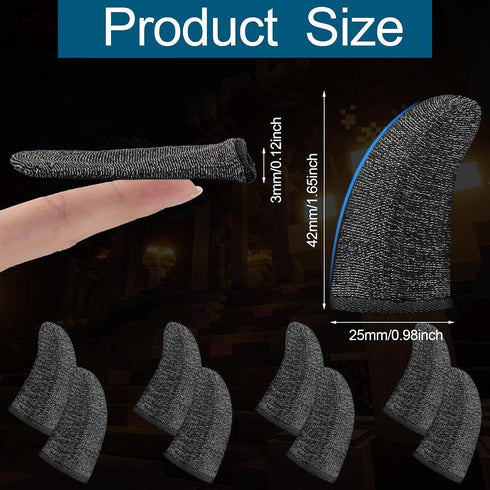Geyoga 40 Pieces Gaming Finger Sleeve for Thumb Sleeves Mobile Gaming Finger Protector(Black)...