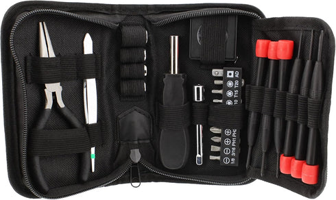ABN 25-Piece Tri-Fold Mini Tool Set for Dorm, Travel, Office, Home Tool Kit with Case - Basic Tool Set for Home Repairs...