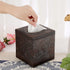 Sumnacon Square Leather Tissue Box Cover - Stylish Cube Tissue Box Holder with Magnetic Bottom, Decorative PU Tissue Box for Vanity Dresser Night ...