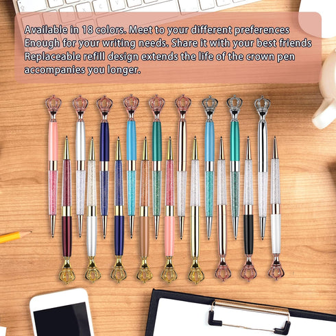 YOUMI Ballpoint pen, 6Pcs crown crystal metal pen, sparkling cute pen, Personalized Crystal Pens?Black Ink Glitter Diamond Pen for Note, Tab, Offi...