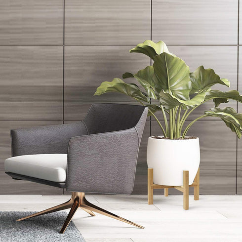Bamboo Plant Stand, Flower Potted Holder, up to 8 Inch Pot - Nature, Mid Century Modern (Pot Not Included)...