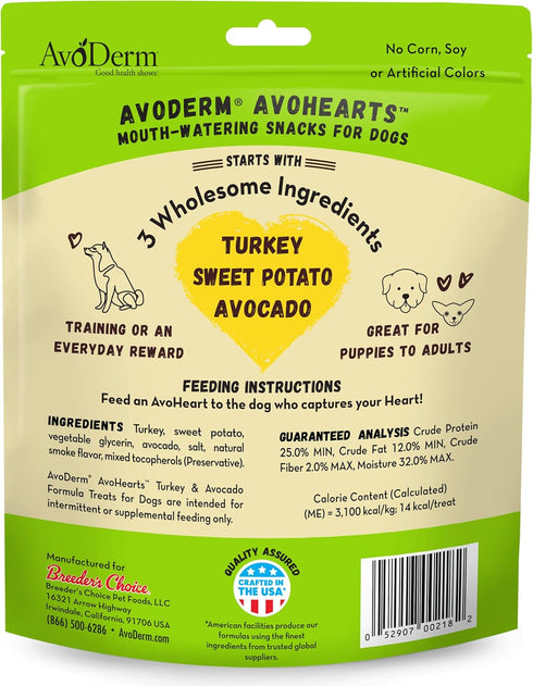 AvoDerm AvoHearts Turkey and Avocado Formula Dog Treats, 5oz bag...
