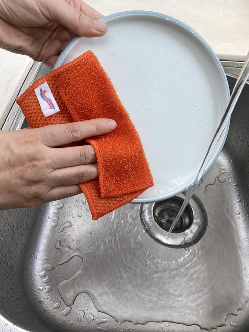 15 Pack Microfiber Scrub Dish Cleaning Cloth, Non-Scratch, Multi-use for Pan Pot Dish Cooktop Stovetop Counter Kitchen Household, No Odor, Machine...
