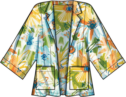 New Look Misses' Jacket, Wrap Halter Top and Shorts Sewing Pattern Packet, Design Code M8295, Sizes 8-10-12-14-16-18-20, Multicolor...