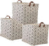 3 Pieces 13 Inch Square Storage Bin, Fabric Folding Storage Baskets with Handles, Storage Organizer for kid's Toy & Baby Clothing - Laundry Basket...
