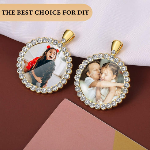 Hicarer 32 Pieces Rhinestone Bezel Pendant Trays Blanks Cabochon Pendant Setting DIY Trays for Crafts Jewelry Making Projects (Gold)...