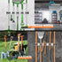 Broom Holder Mop Hanger Wall Mount Metal Organization Garage Storage System Garden Kitchen Tool Organizer(5 Racks with 4 Hooks, Black)...