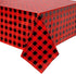 BLUE PANDA Buffalo Plaid Plastic Tablecloth Picnic Table Cover - 3 Pack 54 x 108 in Red & Black - Disposable Durable Decor for Lumberjack Party De...