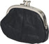 Leatherboss Leather Women's Coin Holder Pouch Purse Double Frame Wallet with Zipper Pocket, Black...