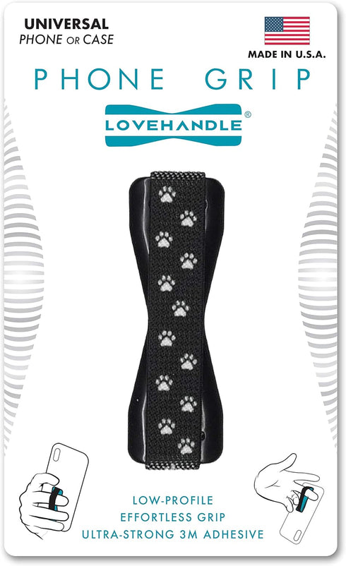 LOVEHANDLE Universal Phone Grip for Most Smartphones, Mini Tablets and Cases, Paws Design Elastic Strap with Black Base, lh-01-paws......