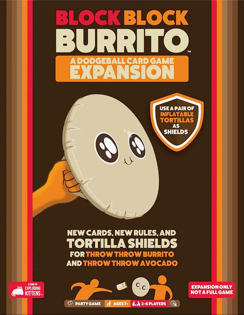 Exploding Kittens Presents Block Block Burrito - Expansion to Throw Throw Burrito & Throw Throw Avocado - Card Games for Adults, Kids & Teens, A D...