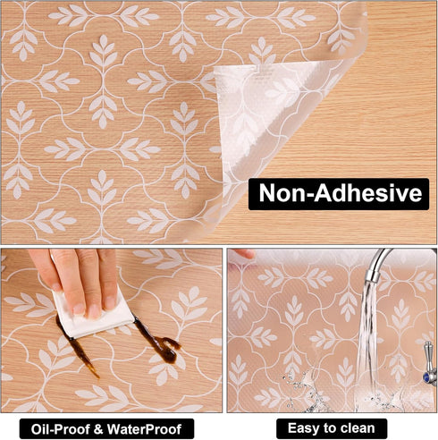Cooyes Shelf Liner Drawer Liners, Shelf Liners for Kitchen Cabinets, Non Adhesive Cabinet Liner, EVA Waterproof Non-Slip Refrigerator Liners for K...
