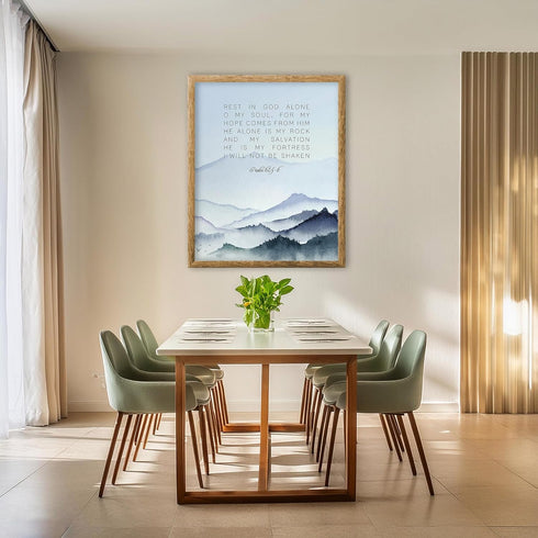 Posterizer 1 pcs-Psalm 62:5-6 Religious Quote- Bible Verse-Religious Posters-Gifts for Christians-Decor for Church, Sunday School Classroom- UNFRA...