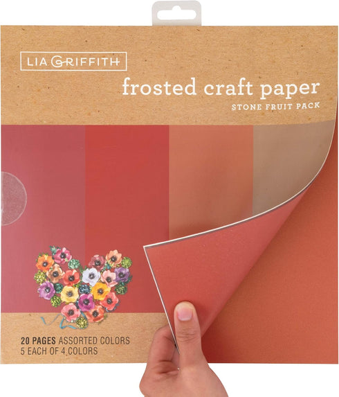Lia Griffith Frosted Craft Paper, 12" x 12", Stone Fruit Pack 20 Sheets...