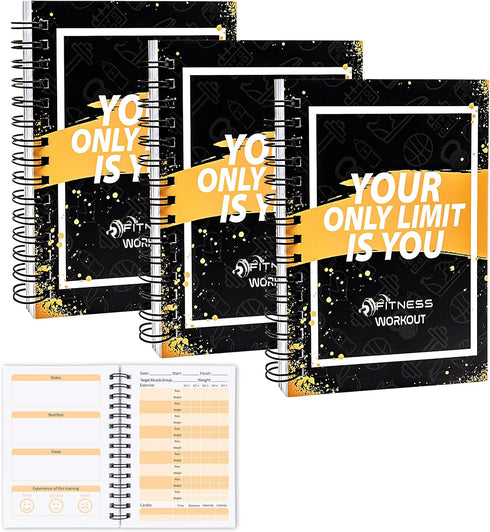 3 PCS Fitness tracker journal Portable fitness workout notebook 90-Day Perfect Workout Planner for Tracking Your Daily Progress,5.5 x 3.93 inch...