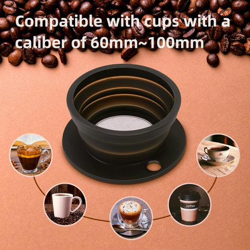 2-Packs Paperless Collapsible Pour Over Coffee Dripper, Travel Pour Over Coffee Maker Camping, Travel Pour Over Coffee Kit, Camping Pour Over Coff...