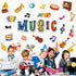 Music Cutouts Music Notes Classroom Bulletin Board Decorations Music Party Themed Birthday Party Supplies for Toddler Kids Students Classroom...