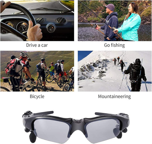 Wireless Bluetooth MP3 Sunglasses Polarized Lenses Music Sunglasses Stereo Headphone for iPhone Samsung Most Smartphone or PC (Black-Gray)...