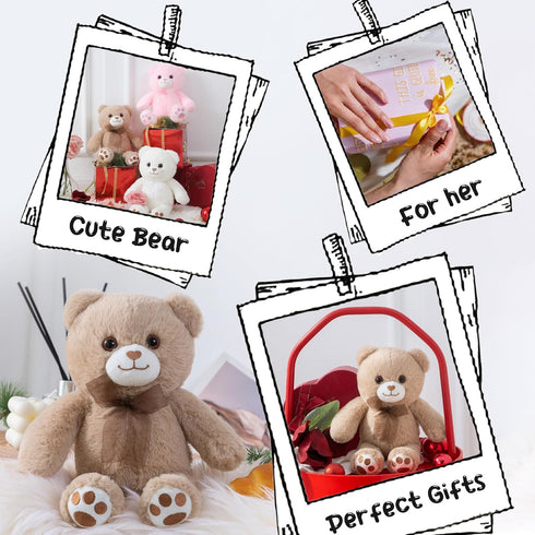 Brown Teddy Bear Stuffed Animal Small Teddy Bear with Heart Plush Toys Stuffed Animals for Her Cute Stuffed Animals Teddy Bears Stuffed Bear Plush...